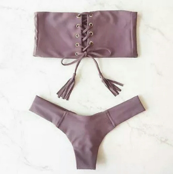 Boutique Other - ❤SALE ❤ Lace up bandeau bikini set